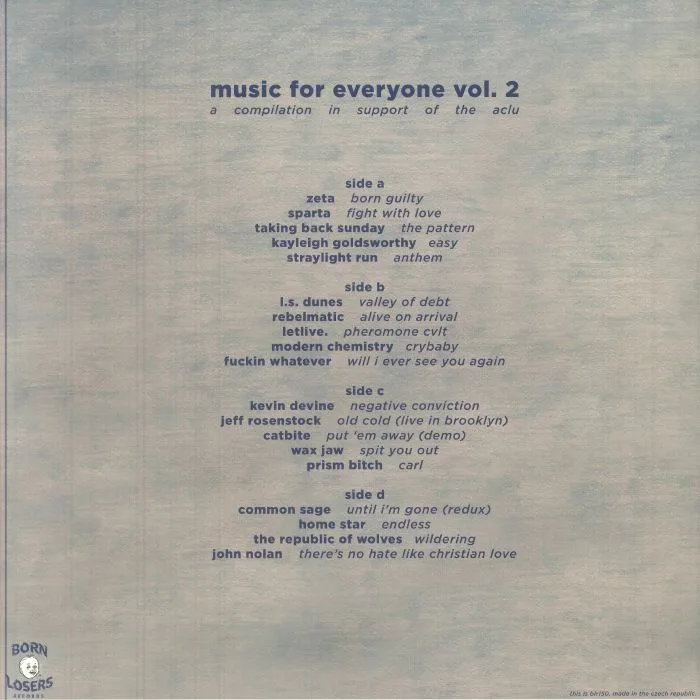 Back cover — VARIOUS — Music For Everyone Vol 2