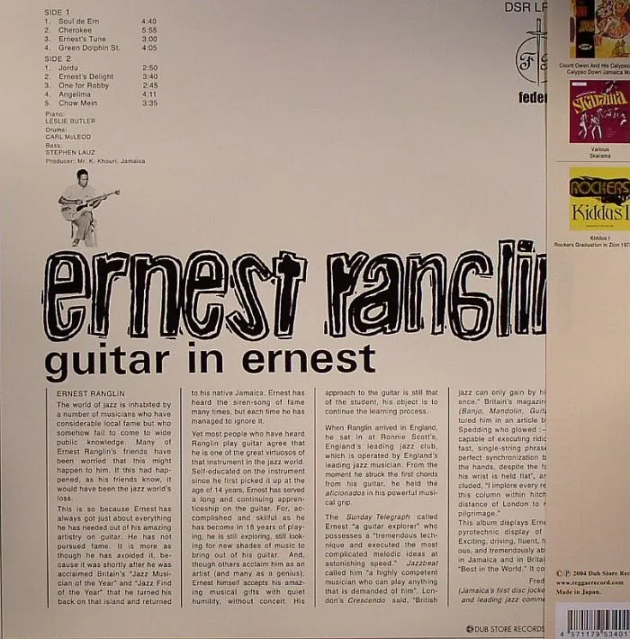 Back cover — Ernest RANGLIN — Guitar In Ernest