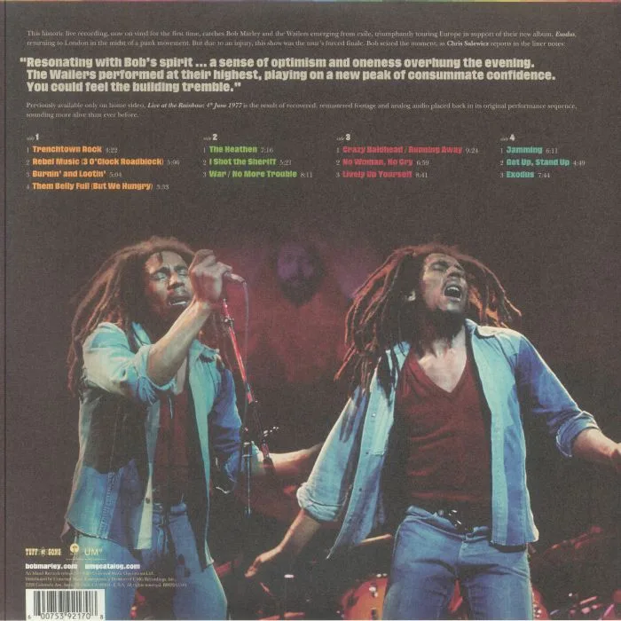 Обратная сторона обложки — Bob MARLEY & THE WAILERS — Live At The Rainbow: 4th June 1977