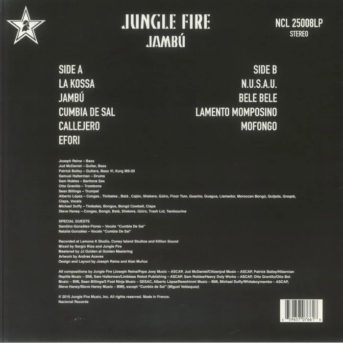 Back cover — JUNGLE FIRE — Jambu (reissue)