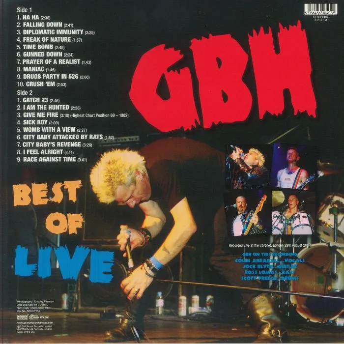 Back cover — GBH — Best Of Live