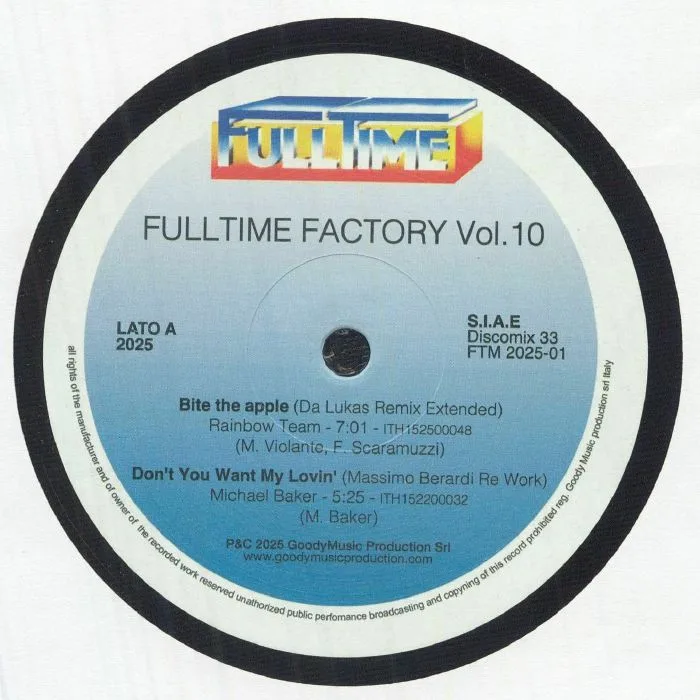 Лицевая сторона обложки — RAINBOW TEAM / MICHAEL BAKER / SAY WHEN! / MA GI C — Fulltime Factory Vol 10