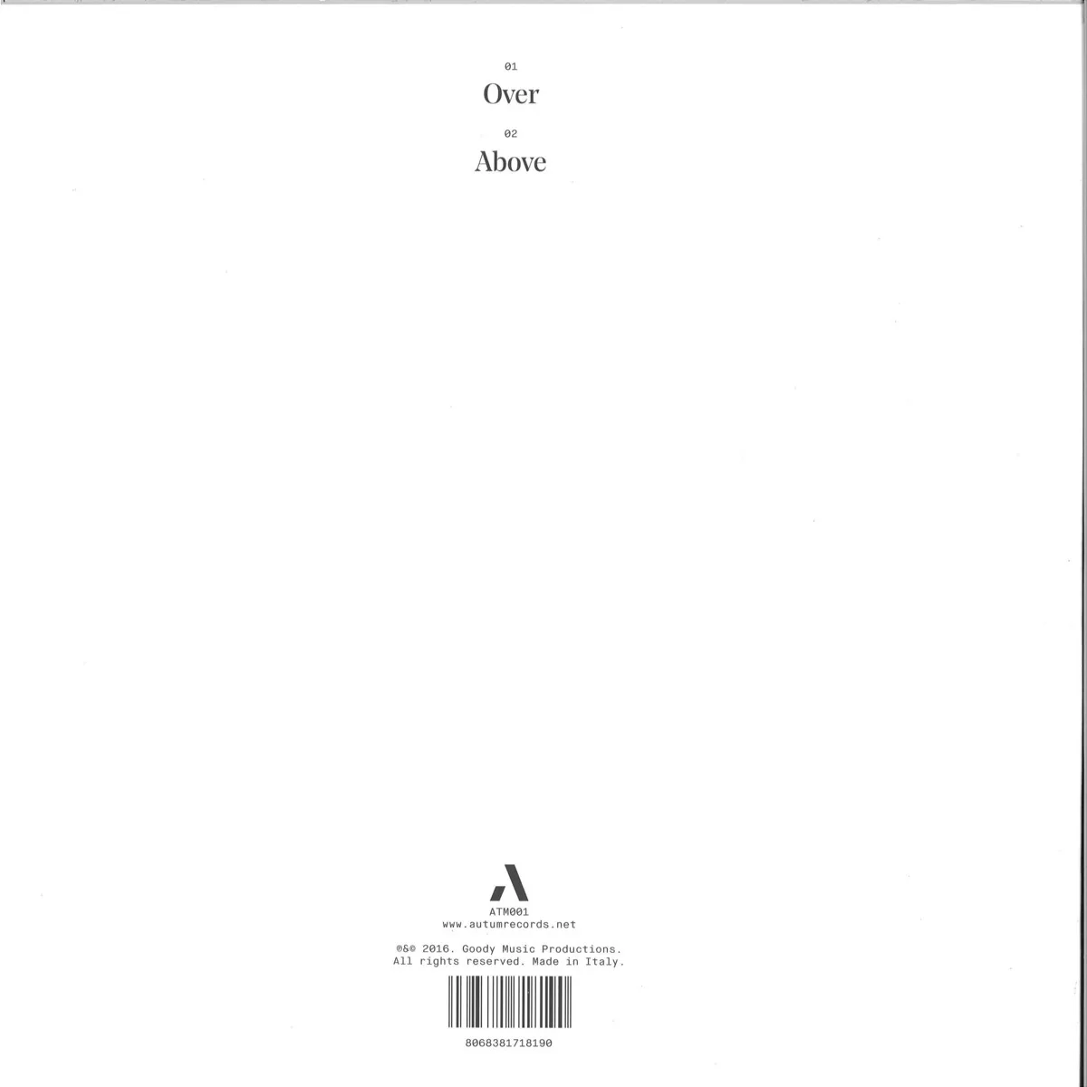Back cover — Swoosh — Over And Above Ep