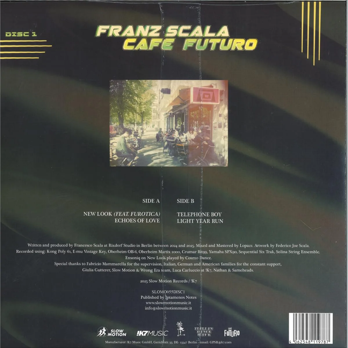 Back cover — Franz Scala — Cafe Futuro (Disc 1)