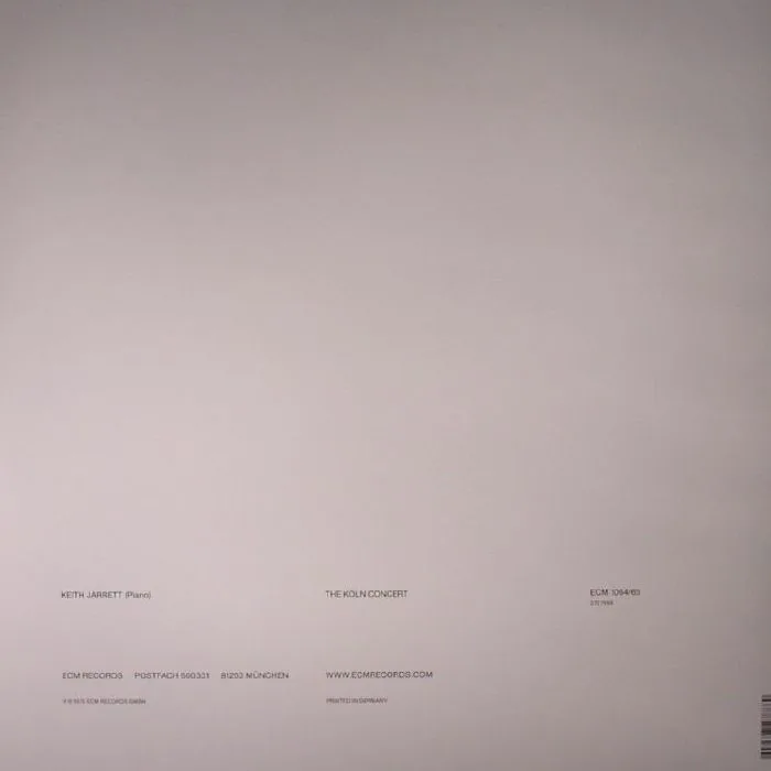 Back cover — Keith JARRETT — The Koln Concert