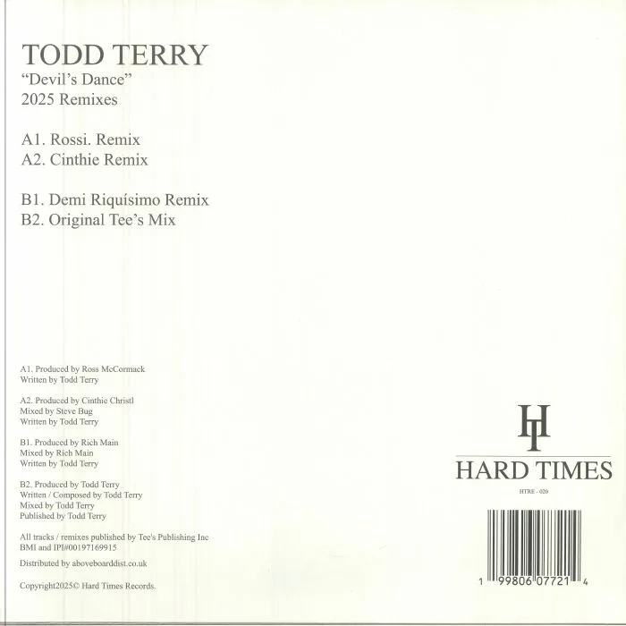 Обратная сторона обложки — Todd TERRY presents SOUND DESIGN — Devils Dance