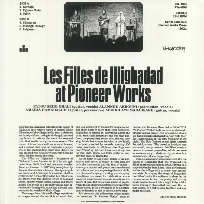 Обратная сторона обложки — LES FILLES DE ILLIGHADAD — At Pioneer Works