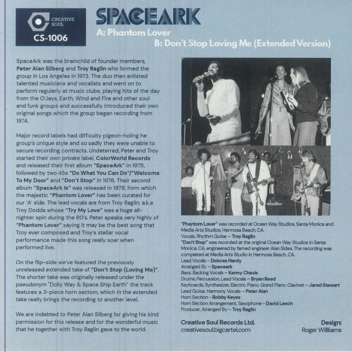 Back cover — SPACEARK — Phantom Lover