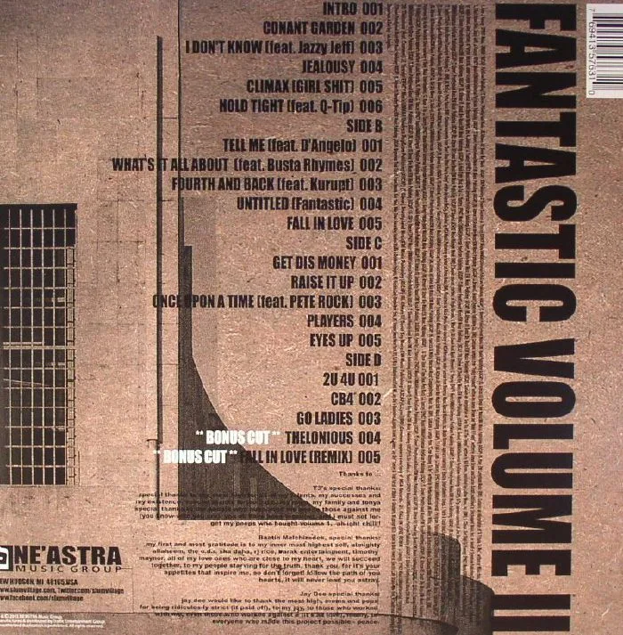 Обратная сторона обложки — SLUM VILLAGE — Fantastic Vol 2