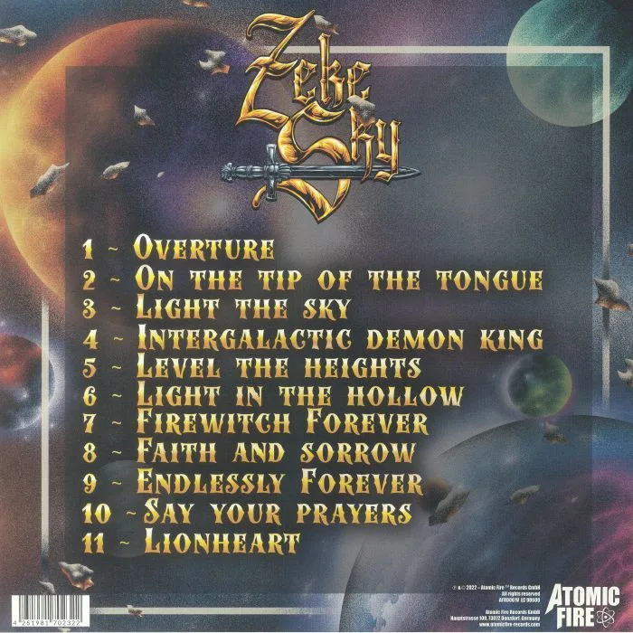 Back cover — ZEKE SKY — Intergalactic Demon King