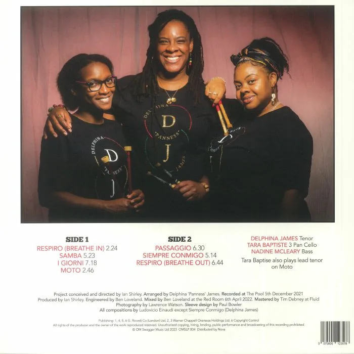 Back cover — The DELPHINA JAMES STEEL ENSEMBLE — Play Ludo