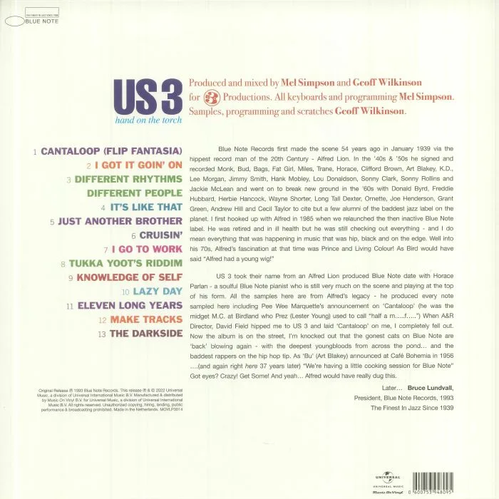 Обратная сторона обложки — US3 — Hand On The Torch