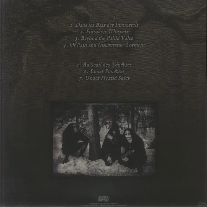 Back cover — FROZEN SHADOWS — Dans Les Bras Des Immortels (reissue)