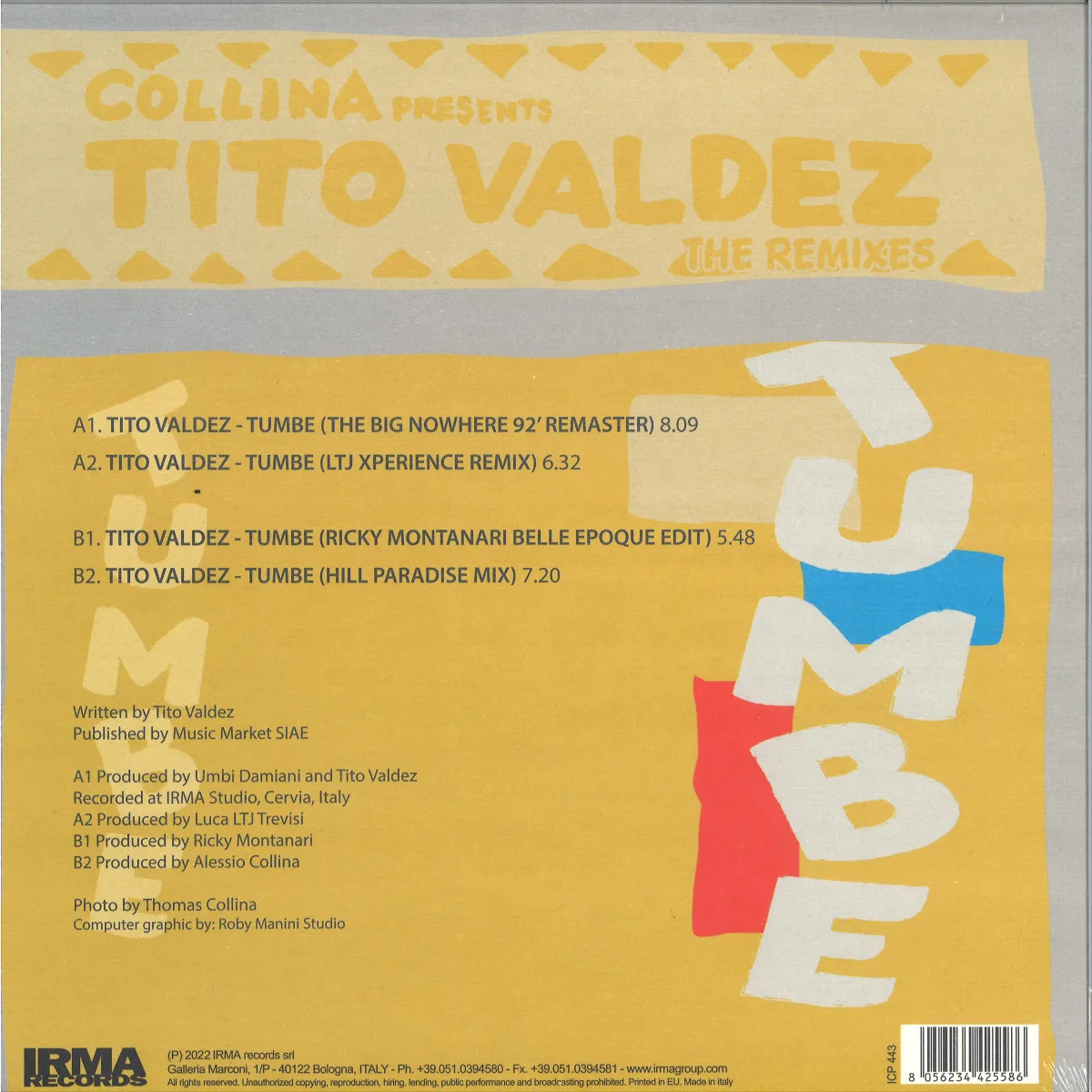 Back cover — Tito Valdez — Tumbe (The Remixes)