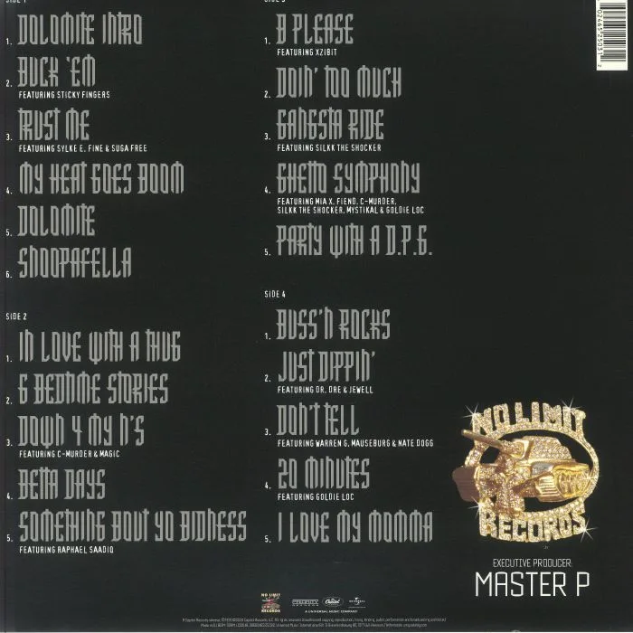 Обратная сторона обложки — SNOOP DOGG — No Limit Top Dogg (reissue)