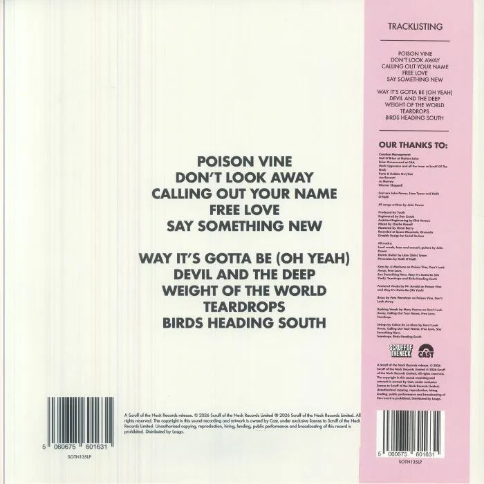 Back cover — CAST — Yeah Yeah Yeah (Record Store Day RSD 2026)