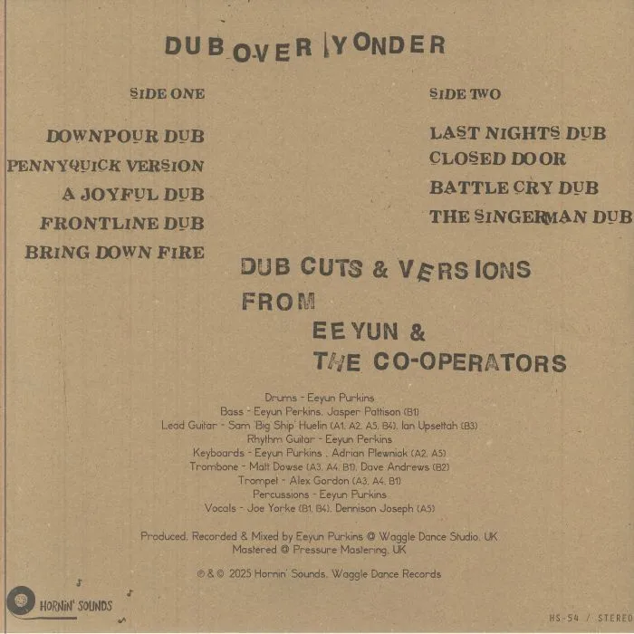 Back cover — EEYUN / THE CO OPERATORS — Dub Over Yonder