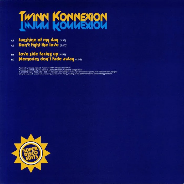 Обратная сторона обложки — TWINN KONNEXION — Sunshine Of My Day