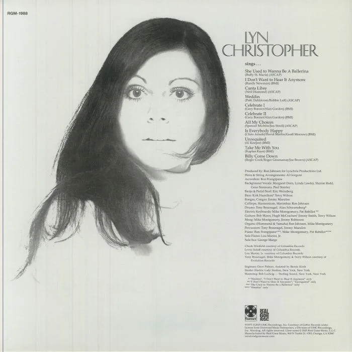 Обратная сторона обложки — Lyn CHRISTOPHER — Lyn Christopher (reissue)