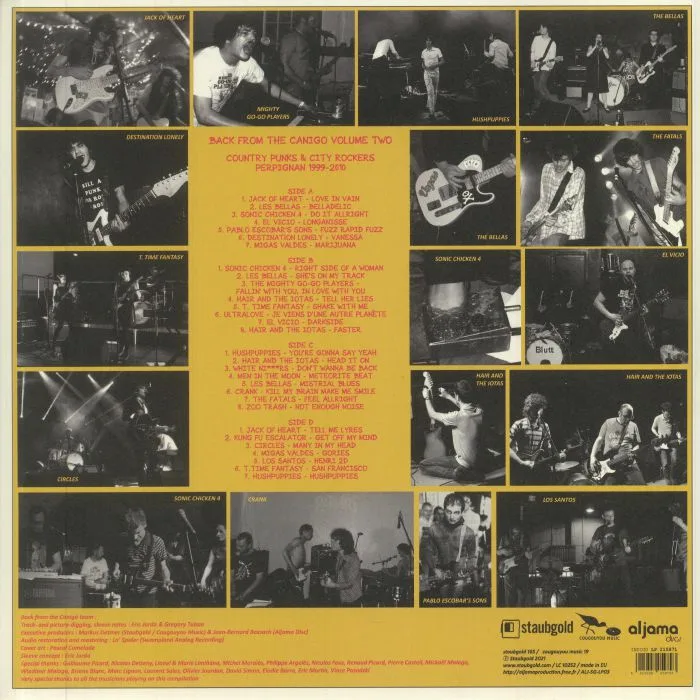 Обратная сторона обложки — VARIOUS — Back From The Canigo Vol 2: Country Punks & City Rockers Perpignan 1999-2010