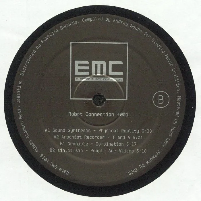 Back cover — SOUND SYNTHESIS / ARSONIST RECORDER / NEONICLE / SINITSIN — Robot Connection 001