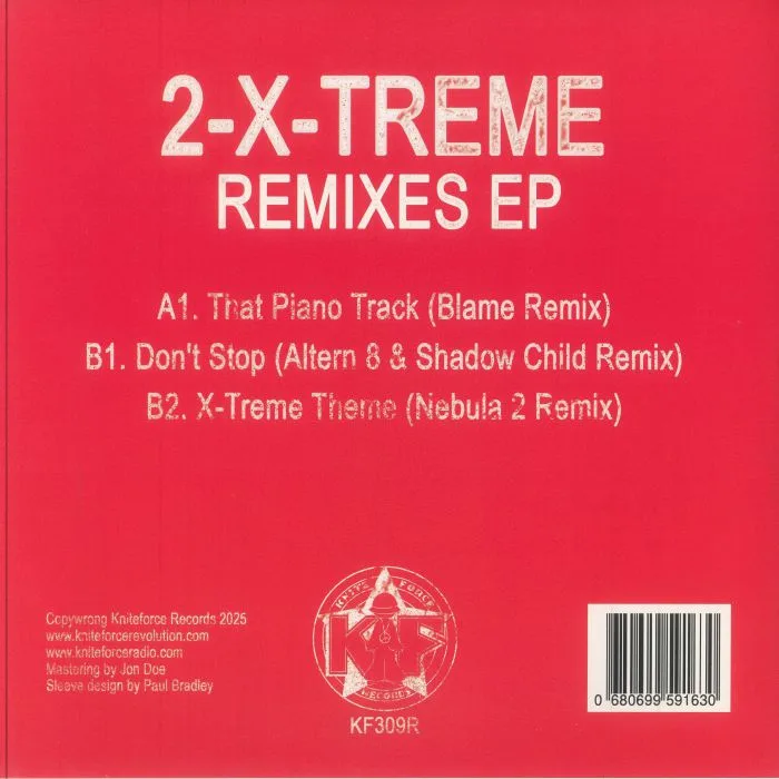 Back cover — 2 X TREME — Remixes EP