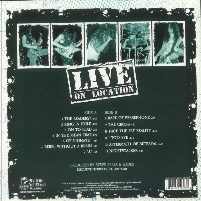 Back cover — HADES — Live On Location (reissue)