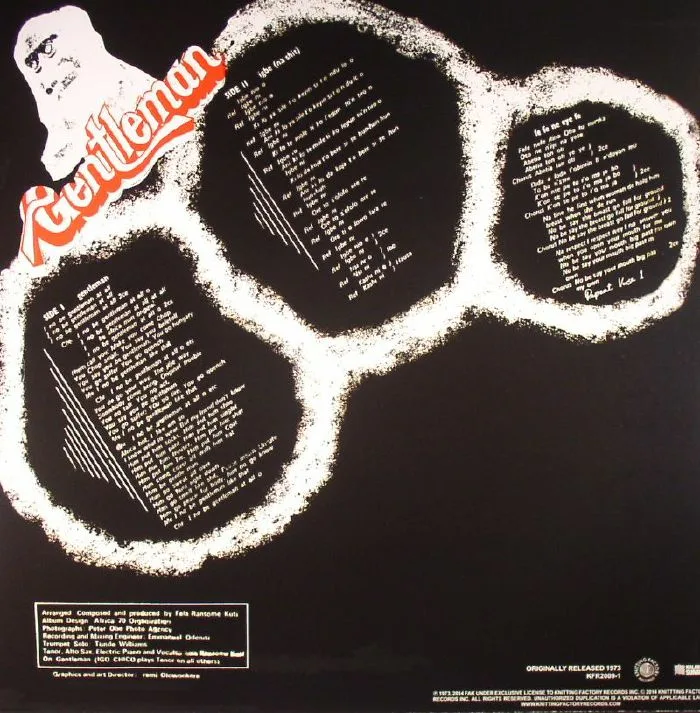 Обратная сторона обложки — Fela KUTI — Gentleman (reissue)