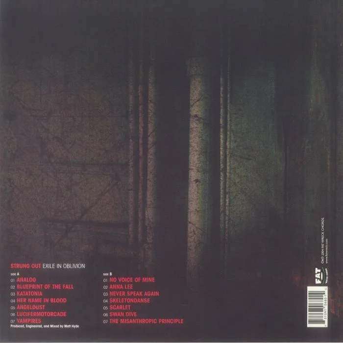 Back cover — STRUNG OUT — Exile In Oblivion