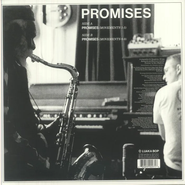 Back cover — FLOATING POINTS / PHAROAH SANDERS / THE LONDON SYMPHONY ORCHESTRA — Promises (reissue)