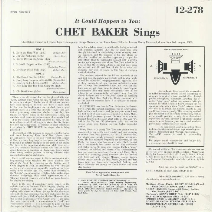 Back cover — Chet BAKER — It Could Happen To You (remastered)