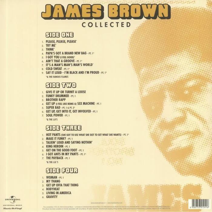 Обратная сторона обложки — James BROWN — Collected