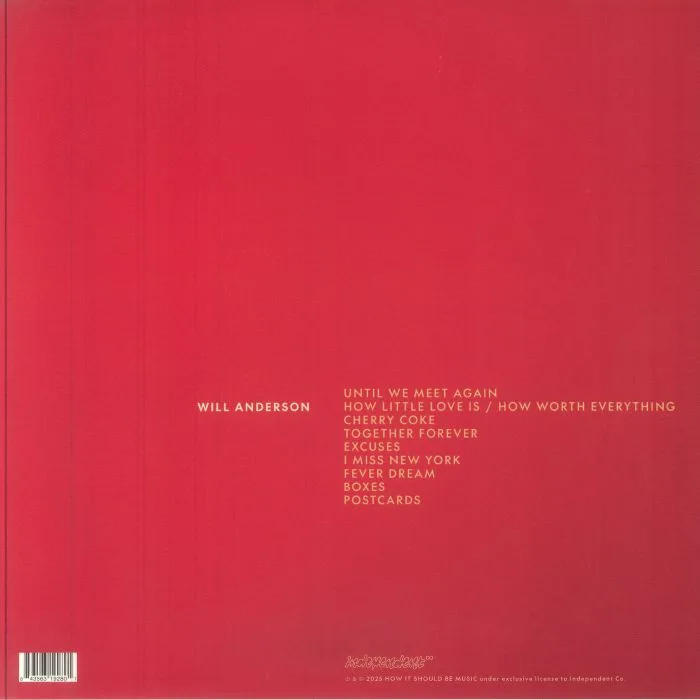 Back cover — Will ANDERSON — How Little Love Is / How Worth Everything