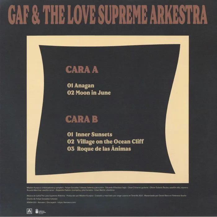 Back cover — GAF / THE LOVE SUPREME ARKESTRA — Retiro Espiritual