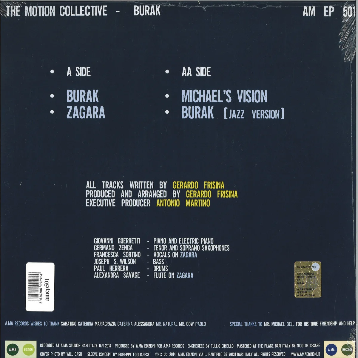 Back cover — Motion Collective — Burak