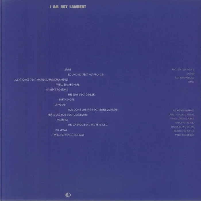 Обратная сторона обложки — LAMBERT — I Am Not Lambert