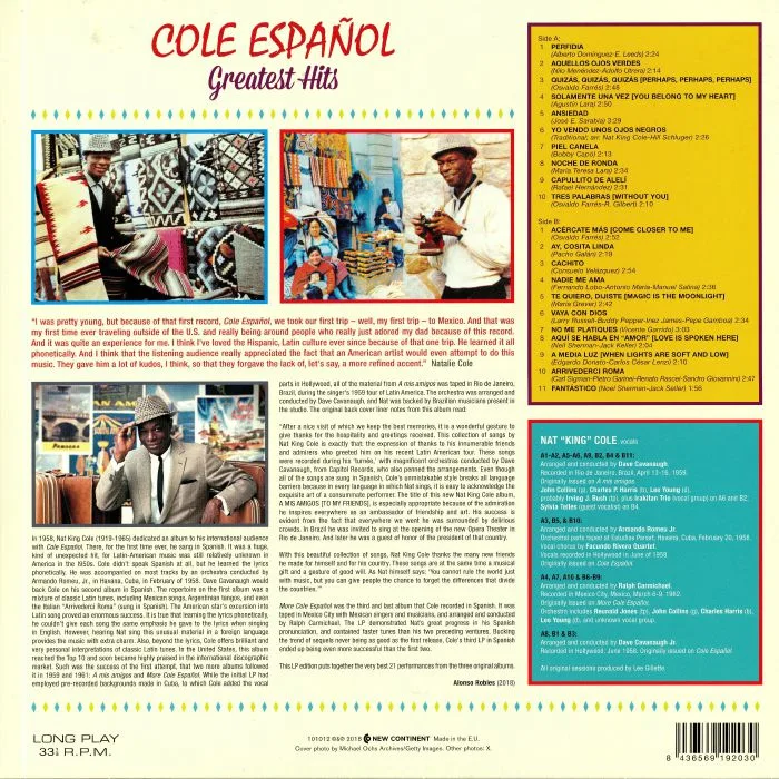 Обратная сторона обложки — Nat King COLE — Cole Espanol: Greatest Hits