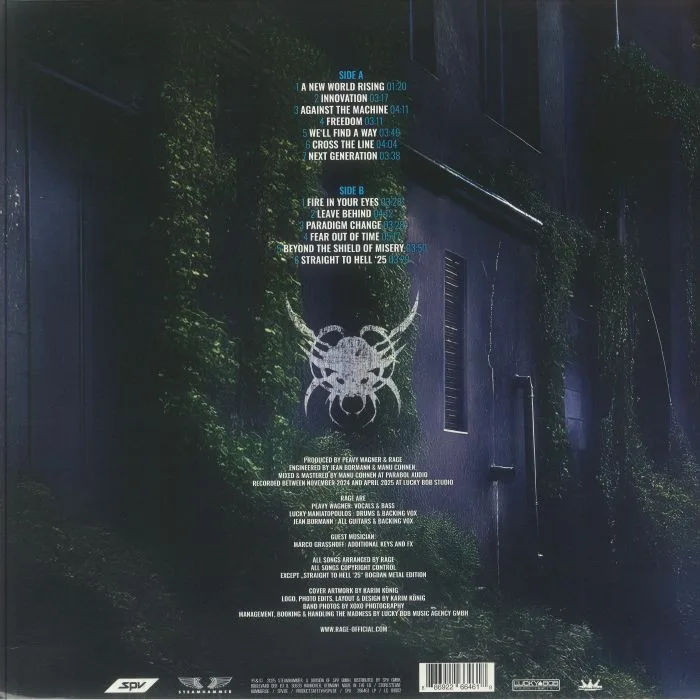 Back cover — RAGE — A New World Rising