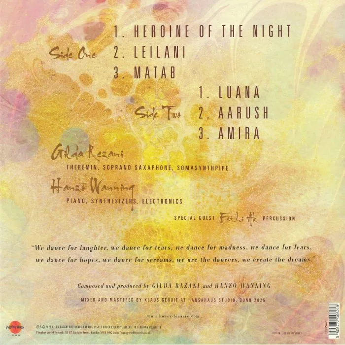 Back cover — HONEY BIZARRE — Heroine Of The Night