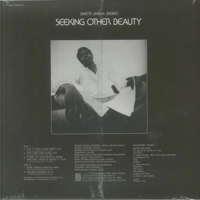 Back cover — Bayete Umbra ZINDIKO — Seeking Other Beauty (reissue)