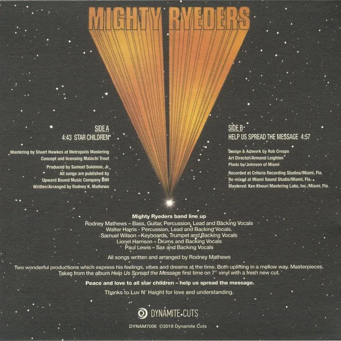 Back cover — MIGHTY RYEDERS — Star Children