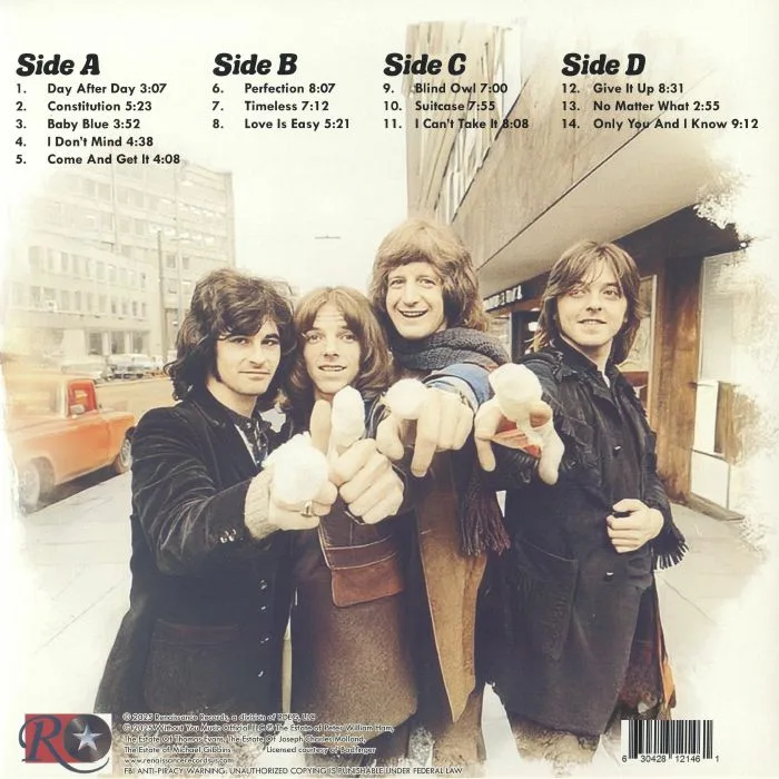 Back cover — BADFINGER — Live At The Cambridge Performance Theater March 31 1974