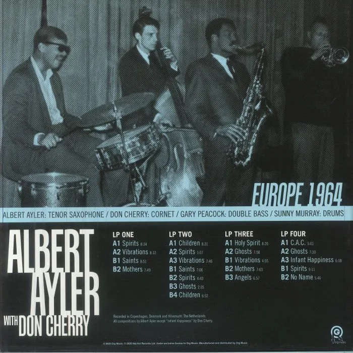 Back cover — Albert AYLER with DON CHERRY — Europe 1964 (Record Store Day Black Friday RSD 2025)