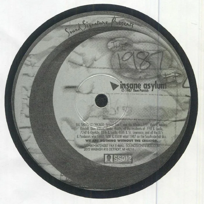 Обратная сторона обложки — Leron CARSON / THEO PARRISH — The 1987 EP