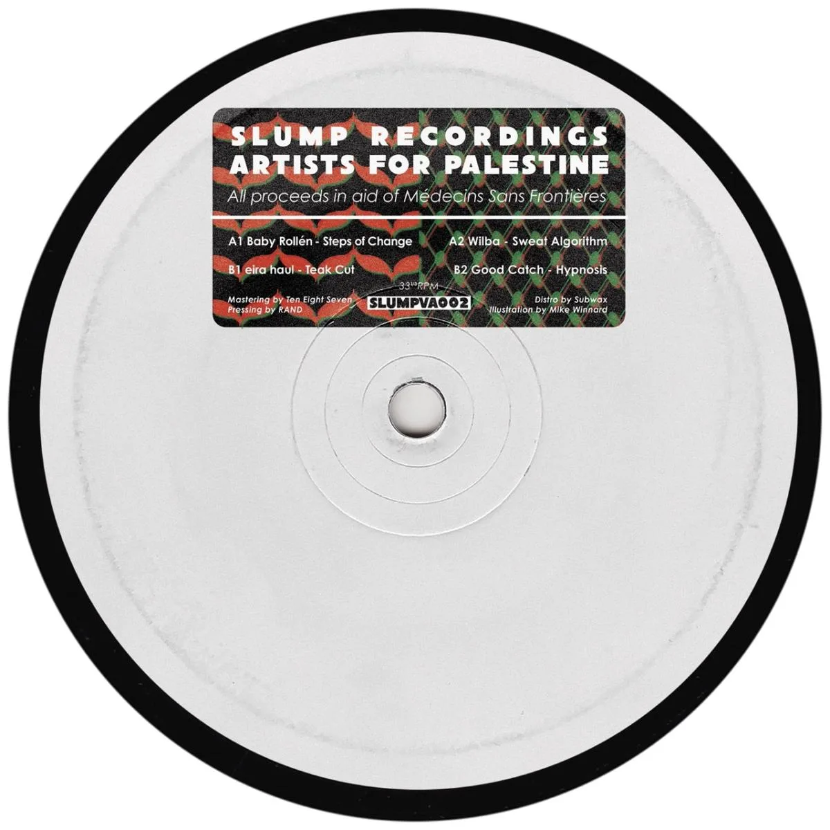 Back cover — Various — Slump Recordings Artists For Palestine