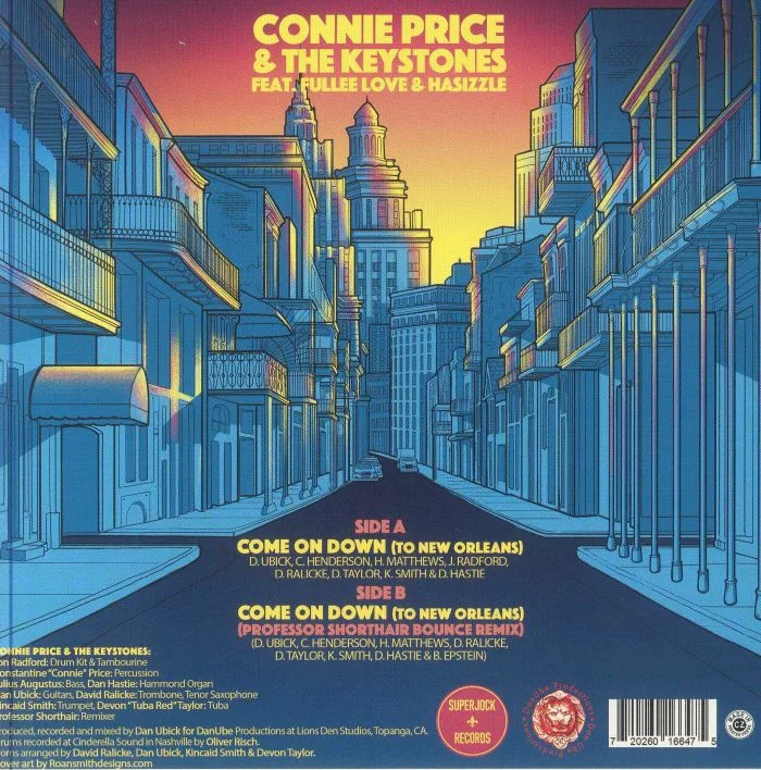 Обратная сторона обложки — Connie PRICE / THE KEYTONES — Come On Down (To New Orleans)