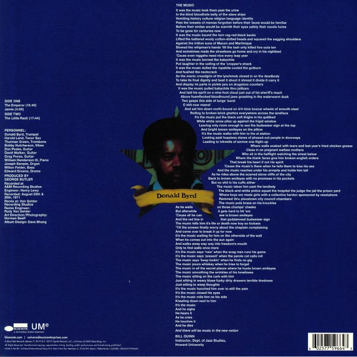 Обратная сторона обложки — Donald BYRD — Ethiopian Knights (reissue)