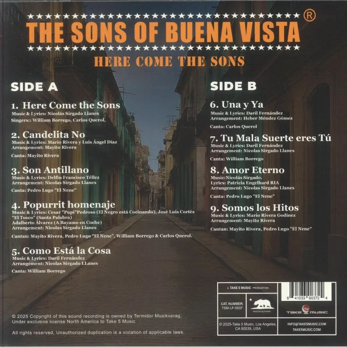 Обратная сторона обложки — The SONS OF BUENA VISTA — Here Come The Sons