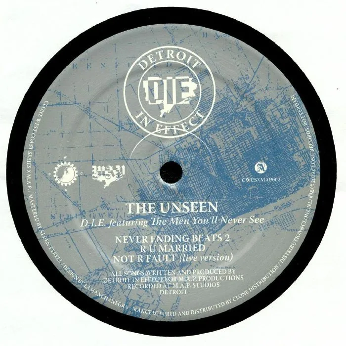 Лицевая сторона обложки — DIE feat THE MEN YOU'LL NEVER SEE — The Unseen