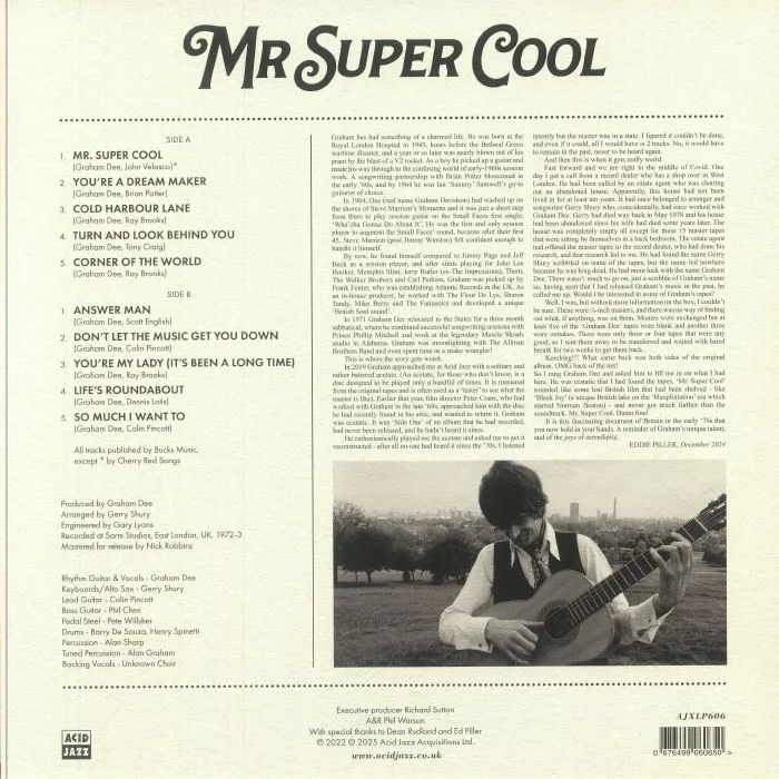 Back cover — Graham DEE — Mr Super Cool (reissue)